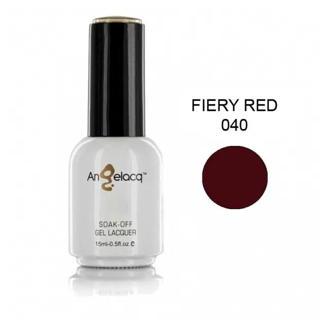 Ημιμόνιμο επαγγελματικό βερνίκι ANGELACQ 15ML - 0.5FL.OZ 040 Fiery Red