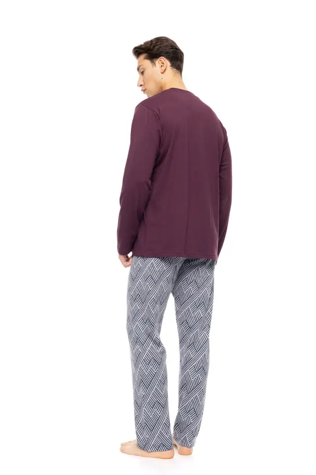 W-M772 - Bordo - PYJAMA JACQUARD HENRY STRIPES 3