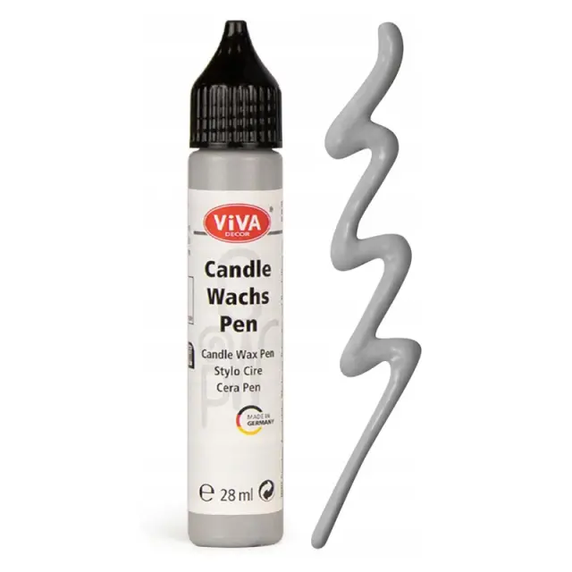 Candle Wax Pen Viva Decor, χρώμα-στυλό για διακόσμηση κεριών 28ml, γκρι