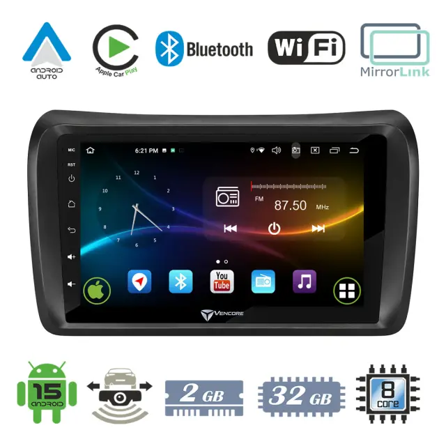 VenCore Οθόνη Multimedia Android 15 9" 9109A MTK6762 Octa-Core 2GB/32GB IPS με Πρόσοψη, CarPlay, Android Auto και Υποστήριξη Κάμερας Οπισθοπορείας AHD για Nissan NV350 2012-2017 – Μαύρη (3236-10007-0446B)