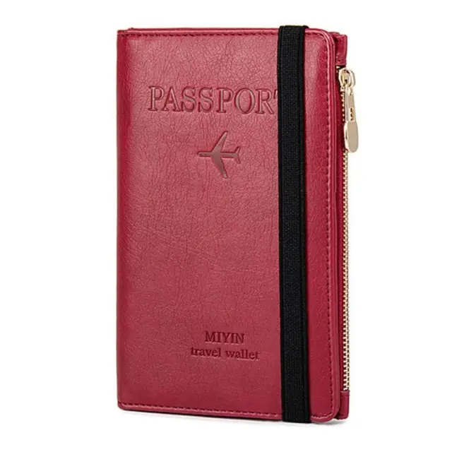 RFID Signal Block Passport & Credit Card Case Θήκη Καρτών και Διαβατηρίου Με Φερμουάρ - Κόκκινο ΟΕΜ