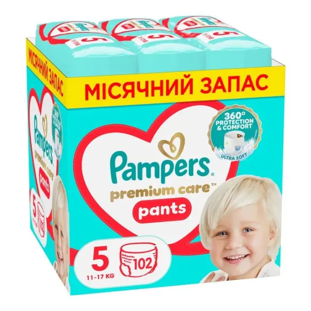 Pampers Πανες Premium Care Pants Monthly Pack (102τεμ) Νo5 (12-17kg)