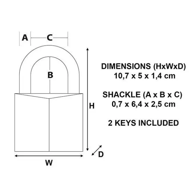 Master Lock 150EURDLJ - Λουκέτο συμπαγές μπρούτζινο 50mm μακρύλαιμο 64mm 3