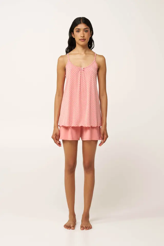 Γυναικεία Καλοκαιρινή Πυτζάμα Babydoll Vamp 24063 PINK TAN 3