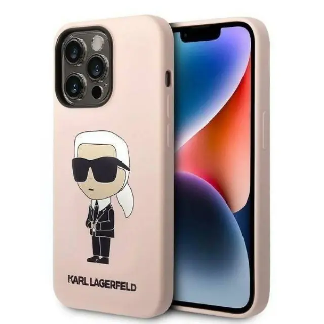 Karl Lagerfeld Ikonik Back Cover Σιλικόνης Ροζ (iPhone 14 Pro)