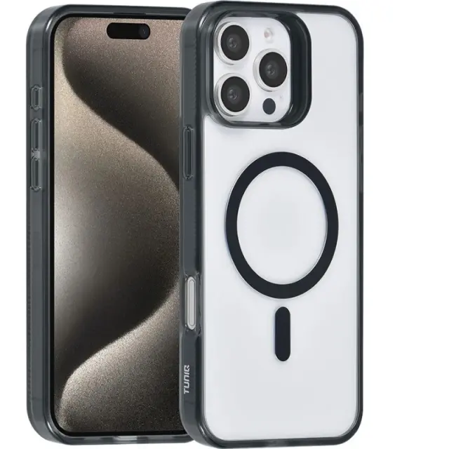 TUNIQ iPhone 16 Pro Back cover case – Magsafe silicone – Black