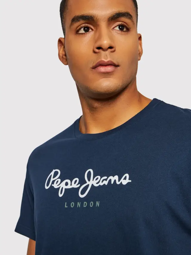 Pepe Jeans - Ανδρικό T-shirt Eggo Regular Fit PM508208-595 Μπλε Ναυτικό 3