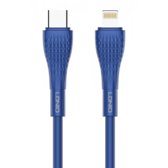 LDNIO καλώδιο Lightning σε USB-C LC672I, 30W PD, 2m, μπλε