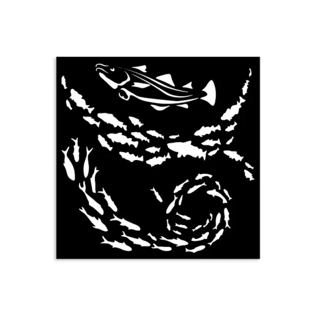 Thick Stencil 12x12cm, Stamperia, Silent Sea, Fish