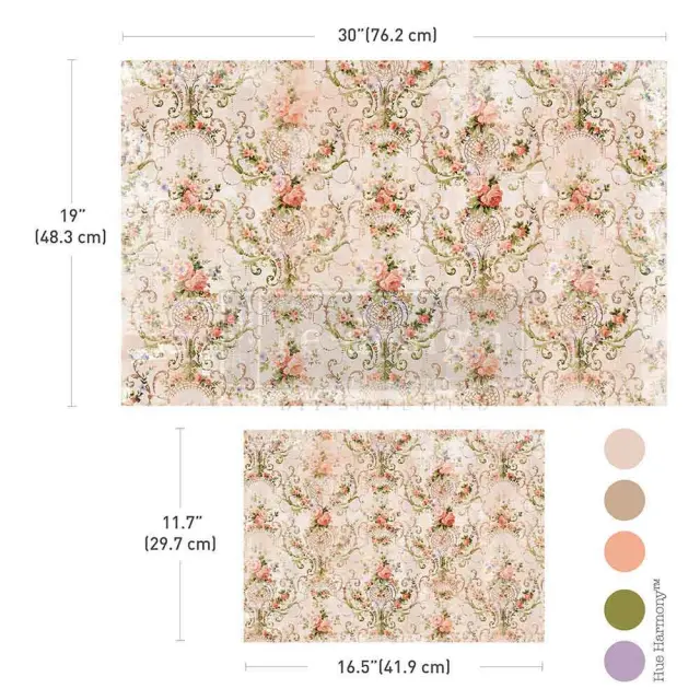 Decoupage Fiber Paper Prima Re-Design, Blushing Bloom, σετ 2 τεμ.