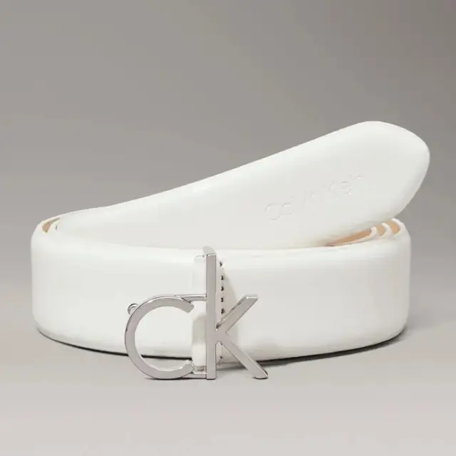 Γυναικεία Δερμάτινη Ζώνη Calvin Klein K60K613156 YAO Λευκή Άσπρο - 85