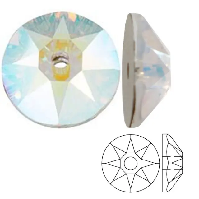 Swarovski Ραφτά 3188 Xirius Lochrose Crystal AB 8mm - 5τεμ