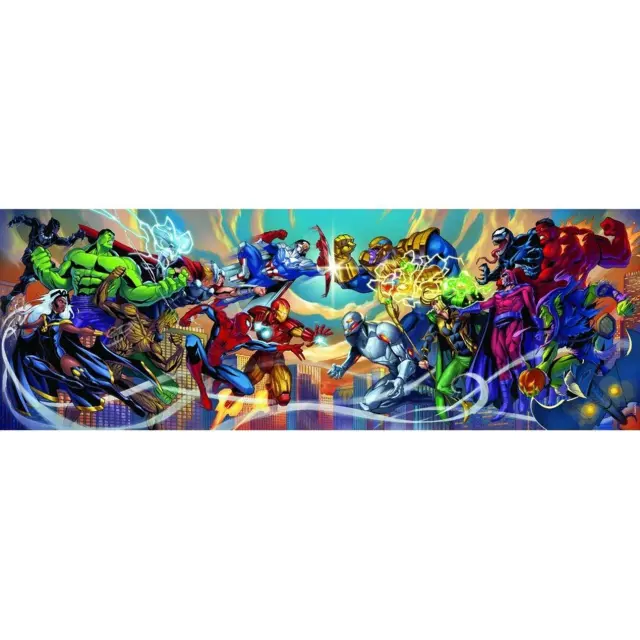 Παζλ Puzzle Panorama Heroes vs Villains Marvel 98x33cm 1000 pieces 2