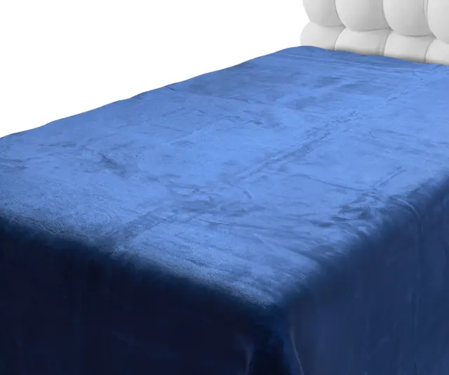 Βελουτέ κουβέρτες (220cm x 240cm) μπλέ - -