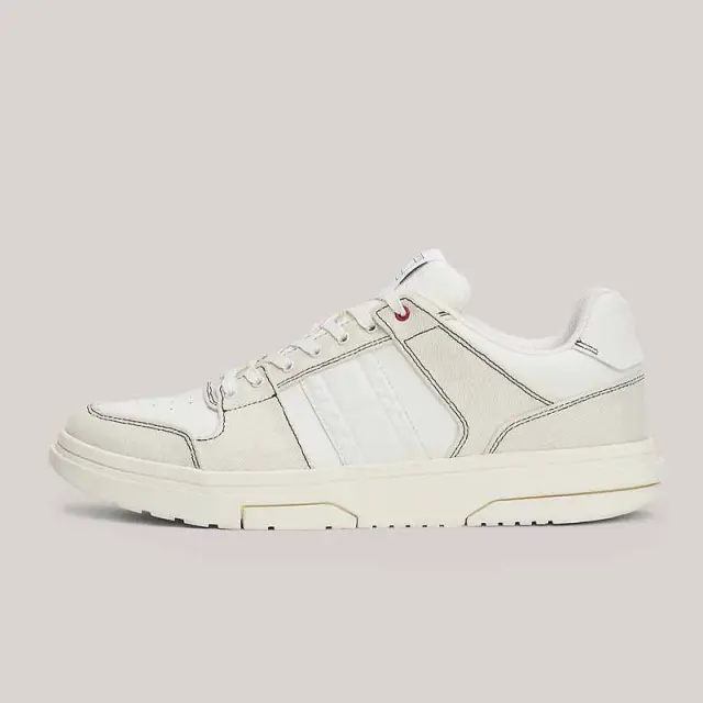 Tommy Hilfiger - Ανδρικά Sneakers The Brooklyn Mix Material EM0EM01428-YBI Εκρού - 46 3