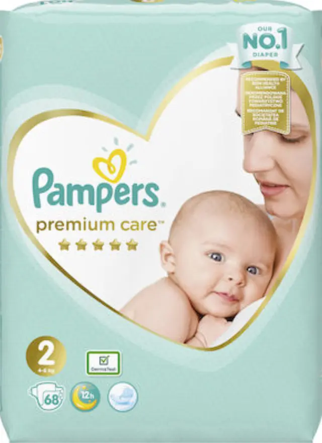 Pampers Πάνες με Αυτοκόλλητο Premium Care No. 2 για 4-8kg 68τμχ 2