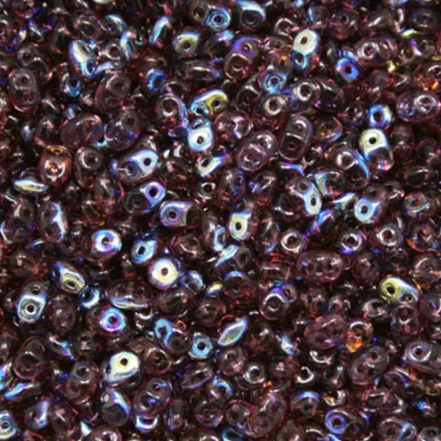 Χάντρα Superduo - Amethyst AB - 2.5x5mm ~7gr