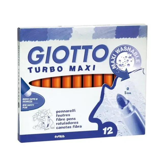 Giotto Μαρκαδόροι Ζωγραφικής Μονόχρωμοι Turbo Maxi - Πορτοκαλί (F456005)