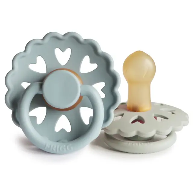 Σετ 2 Πιπίλες Latex FRIGG Fairytale Stone Blue/Willow Gray 0-6 Μηνών Baby Oliver