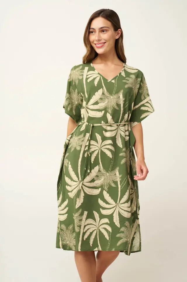 Tropic Καλοκαιρινό Φόρεμα από Ποπλπίνα Vamp 24447 GREEN TREETOP