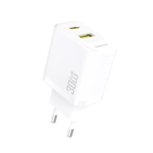 Dudao Φορτιστής A27TEU PD 30W GaN 1x USB-A 1x USB-C White