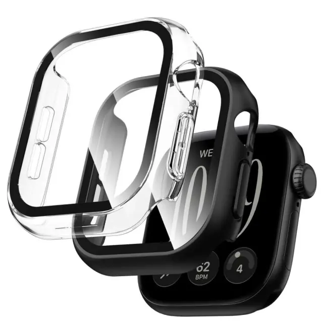 Tech-protect Defense 2-pack Apple Watch 12 (46 Mm) Black & Clear