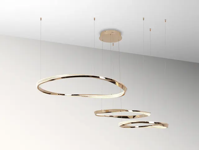 Orbitas 554213 – Κρεμαστό Φωτιστικό Οροφής GOLD 3 RINGS LED Dimmable Χρυσό 2