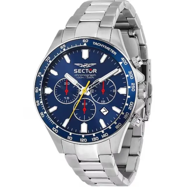 Sector 230 Chronograph Watch for Men Silver Stainless Steel Bracelet R3273661056