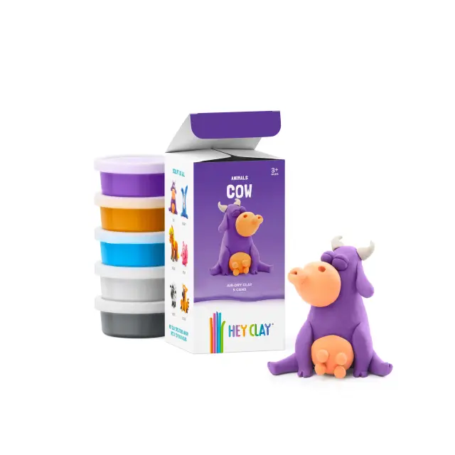 Hey Clay Κατασκευές από Πολύχρωμο Πηλό Animals COW (3+ ετών) 50113