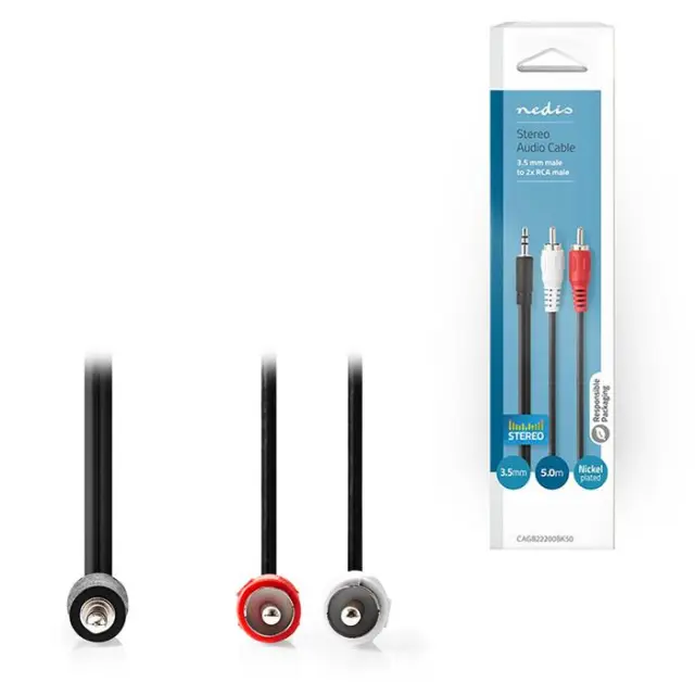 Καλώδιο ήχου 3.5mm Stereo αρσ. - 2x RCA αρσ., 5.00m.