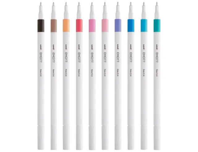 Μαρκαδόροι Σχεδίου Uni-Ball Pastel Emott με πάχος μύτης 0.4mm - 10 τεμάχιαEMOTT 10P SET PASTEL COLOURS 3