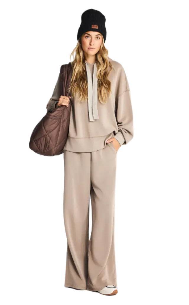 FunkyBuddha γυναικείο straight fit παντελόνι φόρμας από modal FBL014-105-02-2