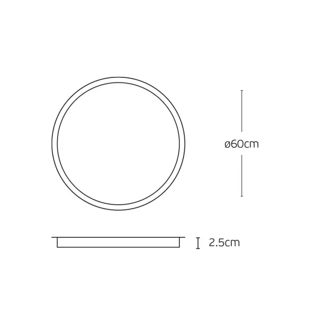 Wabi Panel οροφής CCT LED 42W ø60 μαύρο 2