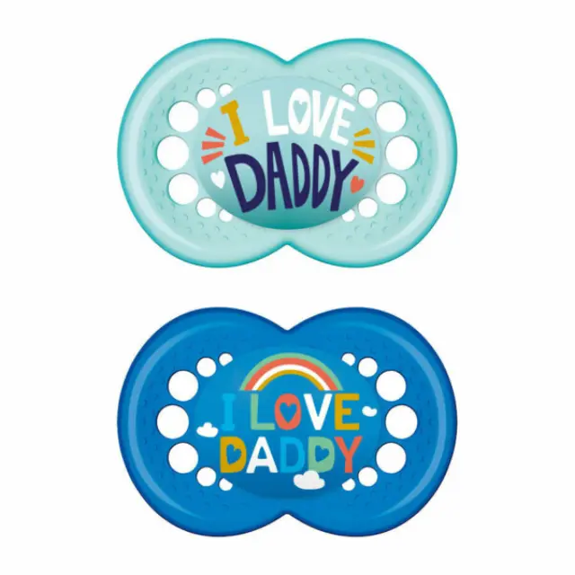 MAM Ι Love Daddy 170S Πιπίλα Σιλικόνης Αγόρι (6-16m) 2pcs