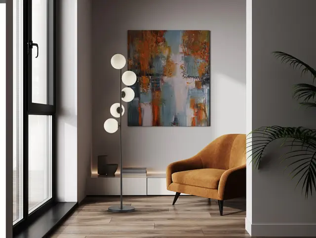 Inoa 494528 FLOOR LAMP 5L Μαύρο-Οπαλ Ρυθμιζόμενο Ύψος LED G9 4W Μαύρο