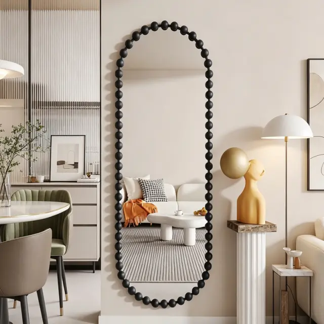 Καθρέπτης Myrtus pakoworld μαύρο μέταλλο 40x2,5x160 εκ 2