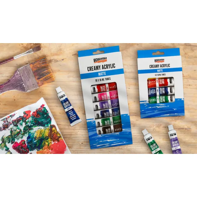 Σετ χρώματα ακρυλικά Creamy Pentart, 6x16ml 2