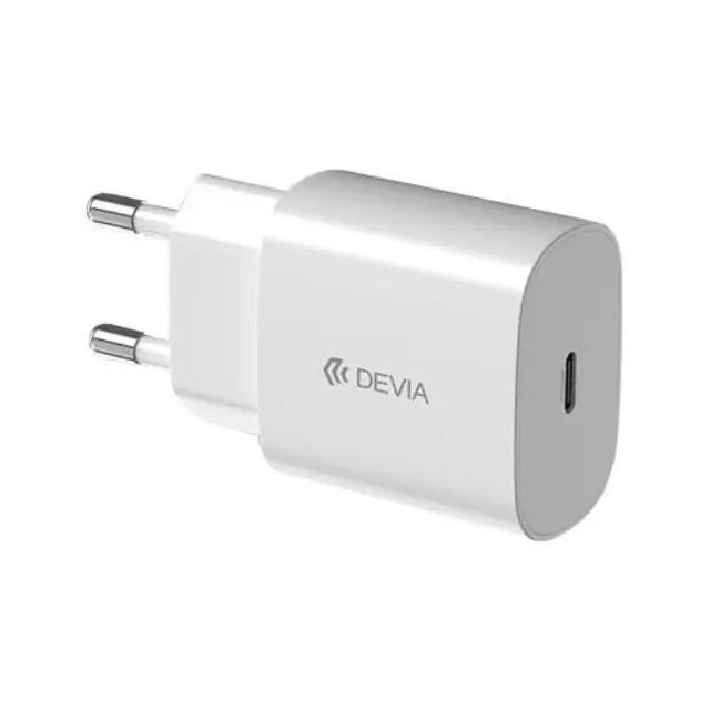 Φορτιστής Ταξιδίου Ταχείας Φόρτισης Devia EA315 με Έξοδο USB C PD 25W Smart Λευκό N60345