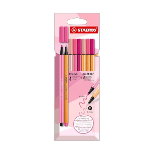 Stabilo Μαρκαδόροι Σχεδίου Pink 8τεμ. (D/87-3576)