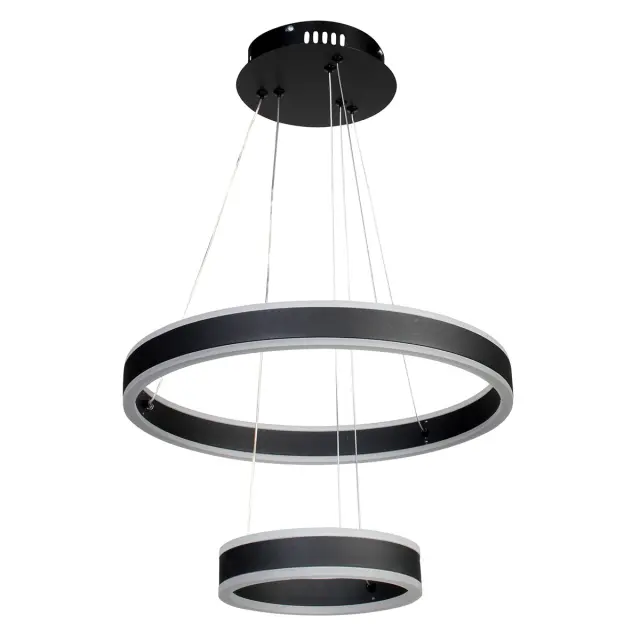 Φωτιστικό κρεμαστό Φ40-Φ20 εκ. LED 88W 4000K μαύρο - GLOBOBOX C933/42BK