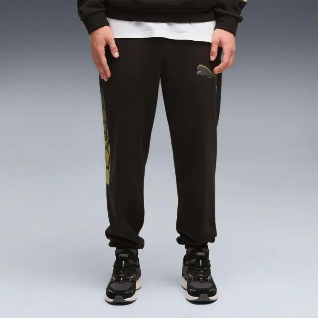Puma Men's Sport Street Relaxed Graphic Fleece Sweatpants Μαύρο 694319-01 (Puma)