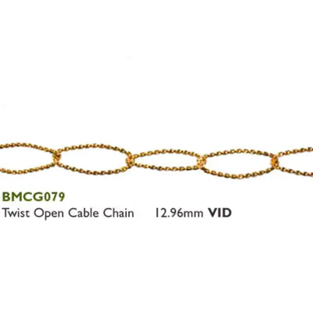 Αλυσίδα Twist Open Cable 12.96mm Gold Plated ~0.5m