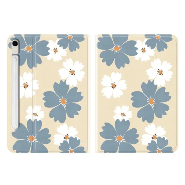 Flip Cover Θήκη για Galaxy Tab S10 Lite/S10 FE/S9-Beige Daisy OEM 3