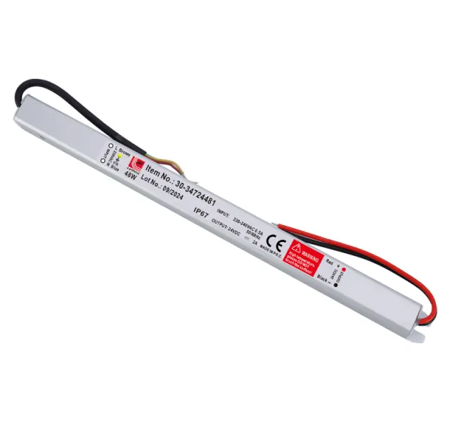 ΤΡΟΦΟΔ. ΣΤΕΝΟ ΓΙΑ ΤΑΙΝΙΕΣ LED 240V/24VDC 48W IP67 282*18*18