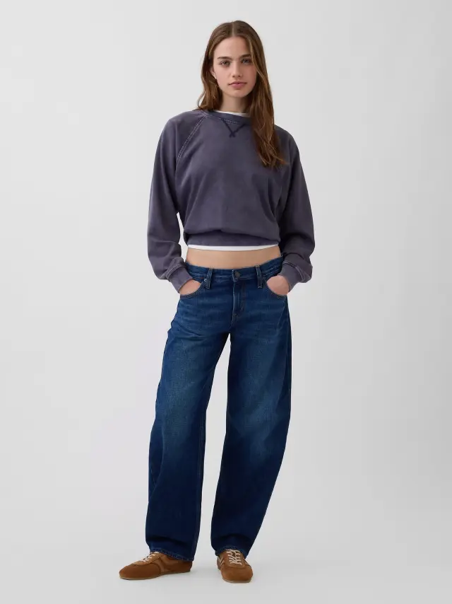 Low Rise Barrel Τζιν Dark wash