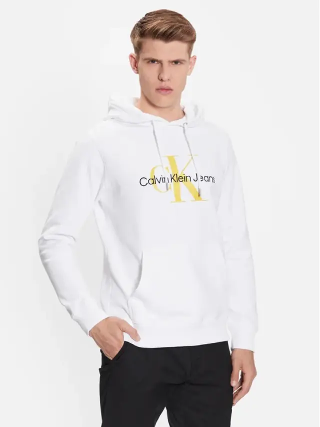 Calvin Klein - Ανδρικό Seasonal Monogram Φούτερ J30J320805-YAF Λευκό - XL