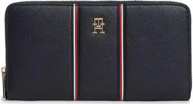 Tommy Hilfiger Γυναικείο Μεγάλο Πορτοφόλι TH Icon Lrg ZA Corp Σκούρο Μπλε