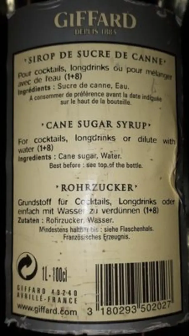 GIFFARD SUCRE DE CANNE ΣΙΡΟΠΙ 1L 2