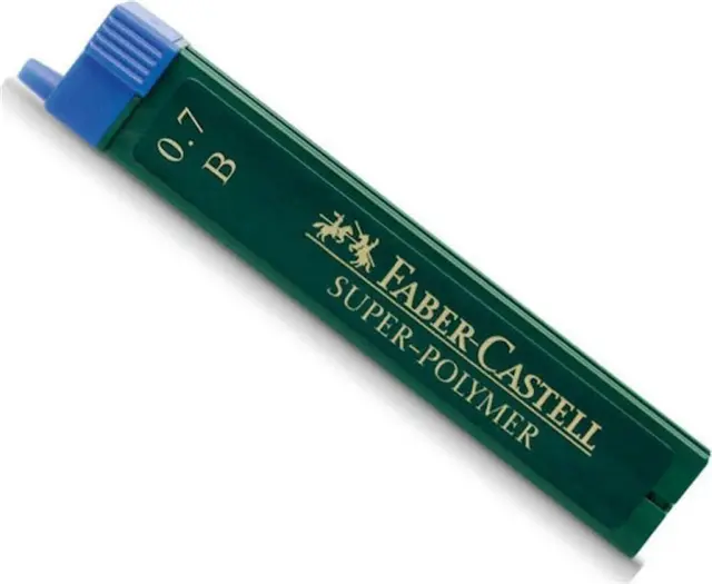 Μύτες Για Μηχανικό Μολύβι Faber Castell 0.7mm B Super Polymer 12Τεμ/ 120701 (Faber Castell)