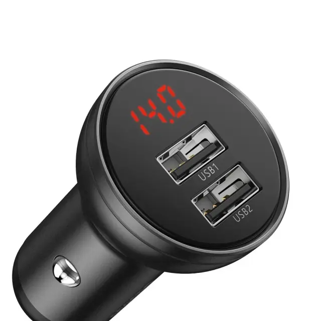 Φορτιστής Κινητού Αυτοκινήτου Baseus 2xUSB-A 24W Γκρι 2